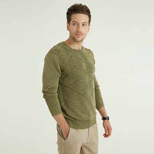 Suéter de Punto Personalizado con Cuello Redondo y Mangas Largas, Ropa de Invierno Gruesa al por Mayor para Hombre - Product Image 6