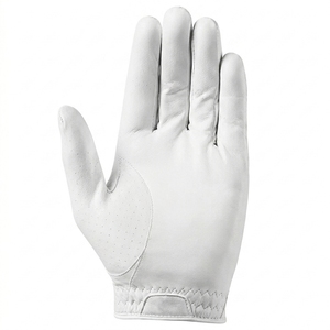 Gant de golf en cuir véritable respirant de qualité supérieure, à enfiler, unisexe, blanc et gris - Product Image 6