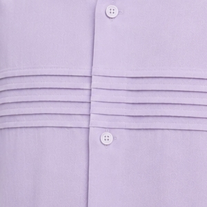 Light Purple Mens <b>Camp</b> Collar Pleated Short Sleeve Button Down Casual Summer Resort <b>Shirt</b> Custom Logo OEM Manufacturer Supplier - Product Image 6