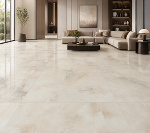 กระเบื้องปูพื้นพอร์ซเลน 60x60 ซม. สีขาวลายหินอ่อน ดีไซน์ทันสมัย กระเบื้องตกแต่งภายใน ผิวขัดเงา เนื้อสัมผัสเลียนแบบหิน - Product Image 6