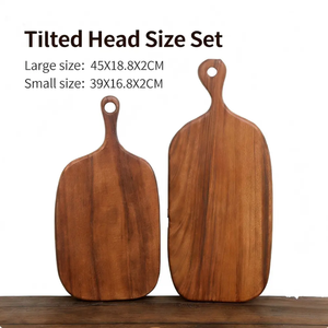 ชุดเขียงไม้สำหรับสับหัวเอียง45x18.8ซม. และ39x16.8ซม. ถาดเขียงทรงสี่เหลี่ยมผืนผ้ามีด้ามจับ - Product Image 1