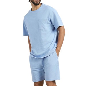 Ensemble d'été sans manches pour homme, ensemble de sport, t-shirt à manches courtes et short, deux pièces, mode décontractée, short d'été avec poche - Product Image 3