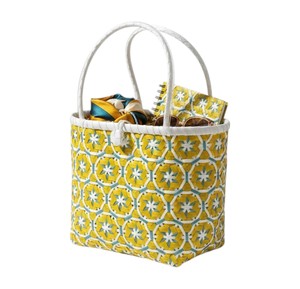 Sac et sac à main tissés en plastique fait main au design spécial moutarde et turquoise, élégant, décontracté, pour femmes, pour le shopping quotidien - Product Image 1