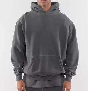 Sweat à capuche personnalisé de qualité supérieure en molleton épais, respirant, 100 % coton, 430 g/m², coupe oversize, effet délavé, pour homme, collection automne, OEM - Product Image 4