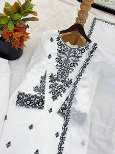 Premium Cotton Embroidered <b>Kurta</b> Set with Dupatta | Comfortable Ethnic Outfit - Product Image 6