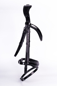 Ensemble de brides personnalisées avec manivelle de quincaillerie en acier inoxydable rembourré pour cheval Produit en cuir - Product Image 6