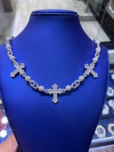 Collier de luxe plaqué or 18 carats avec micro-pavé de diamants Moissanite, chaîne à maillons Hiphop unisexe, pour un usage quotidien - Product Image 5