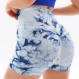 กางเกงขาสั้นโยคะเอวสูงสำหรับผู้หญิง ระบายอากาศได้ดี ไร้ตะเข็บ กระชับสะโพก เหมาะสำหรับออกกำลังกาย ผลิตจากผ้าสแปนเด็กซ์/ไนลอน ปรับแต่งได้ - Product Image 4