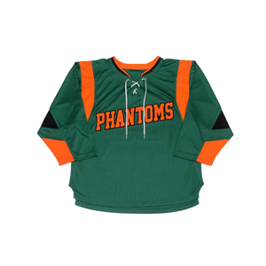 Maillot de hockey sur glace personnalisé fabriqué en usine, impression par sublimation, maille premium, patchs en sergé brodés, style col en V pour adultes et enfants - Product Image 4