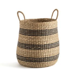 Panier de pique-nique rond en jonc de mer Vietrustic, tendance du moment, fait main, écologique, multifonctionnel, pour la maison et le rangement du linge - Product Image 1