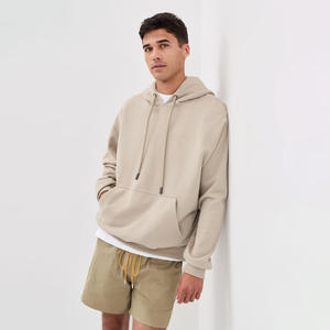 Sweat-shirt à capuche surdimensionné pour homme, couleur unie, en molleton de coton, décontracté, avec poche, doublure écologique, idéal pour l'hiver - Product Image 3