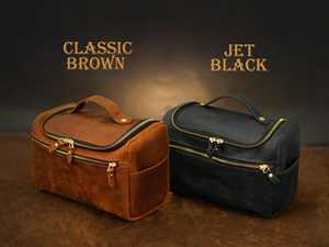 Bolsa de Aseo de Cuero Genuino Personalizada para Hombre, Neceser de Viaje Impermeable, Organizador de Cosméticos Vintage LYG-0138 - Product Image 2