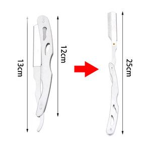 Navaja Profesional para Peluquería 2026, Navaja Plegable de Acero Inoxidable para Remover Vello Facial con 10 Piezas - Product Image 4