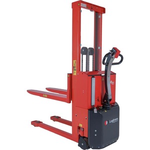Chariot élévateur électrique portable en promotion, capacité de charge 300 kg, hauteur de levage 1,6 m, mât bi-étages, batterie au plomb-acide - Product Image 2