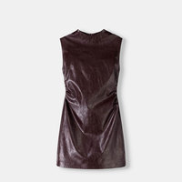 Nouvelle robe de soirée en cuir fendue sans bretelles, design hivernal de haute qualité, sexy, pour femme