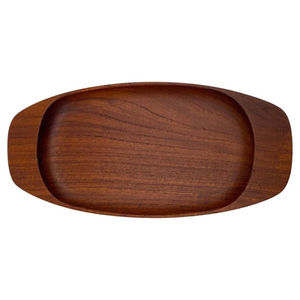 Plateau de service rectangulaire en bois, design moderne, couleur naturelle, pour la maison, les restaurants, le service de nourriture et de boissons, avec poignée en métal - Product Image 4