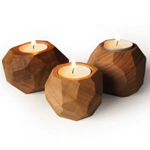 Portavelas Decorativos de Madera Natural Vintage de Primera Calidad con Acabado Natural para Casa de Campo, por MULTI CRAFT - Product Image 5