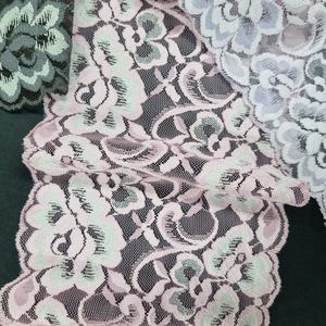 Dentelle florale rose bicolore, largeur 14,5 cm, festonnée, extensible et légère, pour lingerie, robes et décorations de mariage - Product Image 2