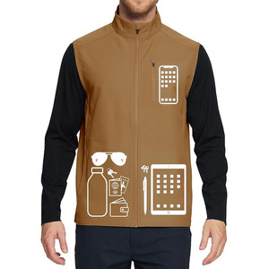 Heathered Texture Men Golf Vest Melange Softshell Body <b>Warmer</b> Elegant Performance Athletic Gilet Club Outerwear - Product Image 5