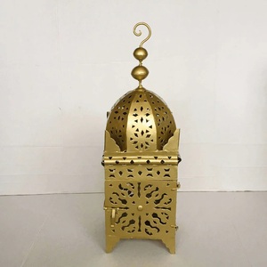 Moroccan <b>Brass</b> <b>Lantern</b> Fancy Dome Shape Home Decoration Durable Gold Color Candle Holder - Product Image 1
