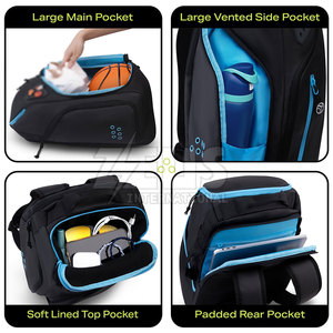 Breathable <b>Back</b> Panel Basketball Backpack For Comfortable Everyday Use Basketball Backpack - Product Image 4