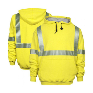 Men Reflective Safety Hoodie High Visibility Construction <b>Workers</b> Work <b>Clothes</b> Night Running Summer Quick Dry Eco-Friendly - Product Image 6