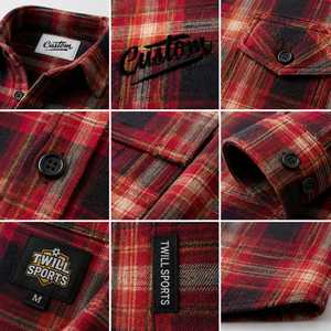 Custom Men's Long Sleeve Plaid Shirt 100% Cotton <b>Button</b> Down Collar Regular Fit Casual Autumn Woven Fabric Flannel Single <b>Button</b> - Product Image 4