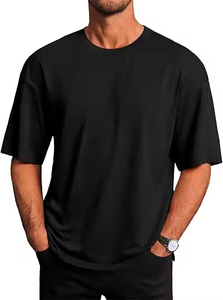 High Quality 100% Polyester Men's Oversized Short Sleeve T-Shirt with Front Custom Brand <b>Logo</b> Printing Summer - Product Image 5