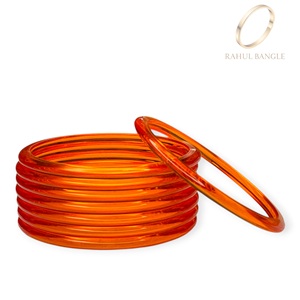 Fashion Premium Quality Orange Kashmiri Jelly Acrylic <b>Bangles</b> Set Collection for Women and Girls at Wholesale Price - Product Image 2