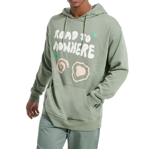 Sudaderas con Capucha para Hombre, Estilo Moderno, con Estampado Puff, 100% Algodón, Invierno, Transpirables, Cómodas, Alta Calidad, Colores Personalizados, Teñido Liso - Product Image 1
