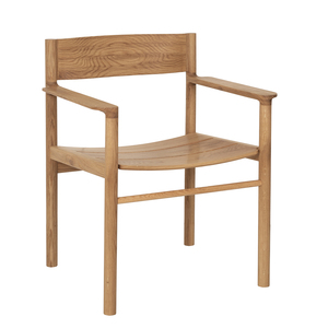 Chaise de salle à manger scandinave moderne en bois imperméable avec accoudoirs et dossier – Design stable pour mobilier de salle à manger domestique - Product Image 1