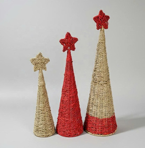 Beautiful Handmade Eco-Friendly Natural Woven Christmas <b>Tree</b> Decor High Quality Vintage Style Direct From Factory - Product Image 1