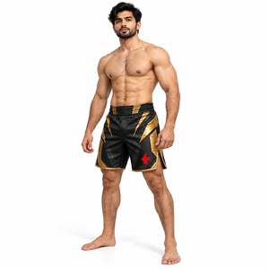 Pantalones Cortos de MMA para Hombre, Duraderos, de Material Elástico y Flexible, Construcción Ligera, para Artes Marciales, Fitness y Deportes - Product Image 1