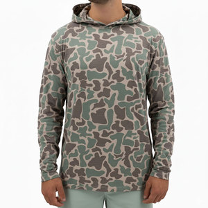 Sudadera con Capucha de Pesca de Manga Larga para Hombre, Camuflaje, Marca Personalizada, Protección Anti-UV, Impresión por Sublimación, 100% Poliéster, UPF 50, 140 - Product Image 1