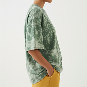 Custom Made Plus Size 100% Cotton <b>Acid</b> Washed Heavyweight T-Shirt for Women Casual Wear <b>Drop</b> Shoulder Hip Hop Style Tee Shirt - Product Image 2