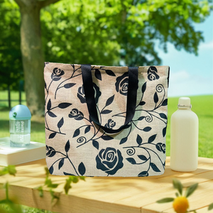 ถุงผ้าปอกระเจาผ้าดิบพิมพ์โลโก้ขนาดกำหนดเองได้แฟชั่นดีไซน์ลายทางสำหรับปักบังคลาเทศ - Product Image 5