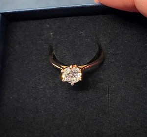 Top Selling 925 Sterling Silver Gold Plated 6mm <b>CZ</b> Minimalist Semi Mount Prong Setting Solitaire Wedding <b>Ring</b> Fine Jewelry Gift - Product Image 2