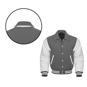 2025 <b>Men</b> Varsity Letterman <b>Jacket</b> Wool Body Stand Collar Baseball Bomber with Cartoon Print Streetwear - Product Image 2