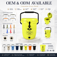 Seau à boissons isotherme 14QT avec robinet, distributeur de glace en LLDPE pour le camping, les pique-niques et les activités de plein air