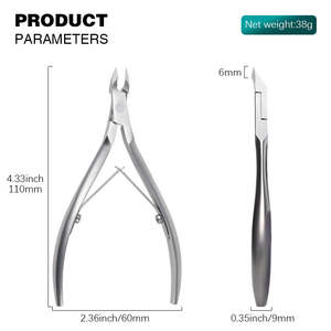 Customize Stainless Steel Curved 6mm Cuticle Nipper Frosted Handle Comfortable Nail Clipper High Quality Manicure Tools Wide Jaw - Product Image 6