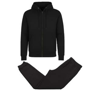 Chándal con capucha y cremallera para hombre, forro polar transpirable de alto gramaje, estilo urbano, con logo personalizado, cintura elástica, ropa casual. - Product Image 6