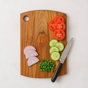 Tabla de cortar de madera resistente para cocina, para cortar carne, verduras y pan, madera natural duradera para preparación de alimentos - Product Image 1