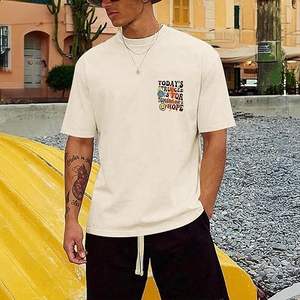 T-shirt graphique pour homme, imprimé lettres, style vintage, décontracté, coupe ample, streetwear rétro - Product Image 4