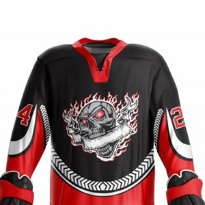 Jersey de Hockey sobre Hielo Canadiense Personalizado al por Mayor, con Relieve Twill, 100% Poliéster, Antibacterial, de Secado Rápido y Transpirable - Product Image 3