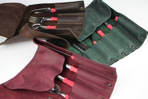 Sac à couteaux en cuir véritable classique de haute qualité, écologique, avec design portable, option de taille personnalisée LKR-0238 - Product Image 3