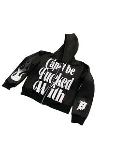 Sweat à capuche personnalisé 100% coton 350 Gsm pour hommes ourlet brut oversize sweat à capuche Boxy délavé à l'acide avec strass - Product Image 5