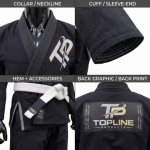 Kimono BJJ pour homme, coupe classique, noir, polyester anti-humidité, vêtements d'arts martiaux pour adulte, kimono de jiu-jitsu. - Product Image 4