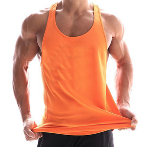Camiseta sin mangas de punto para hombre, color sólido, cuello redondo, estilo casual, color canela con ribete oscuro - Product Image 3