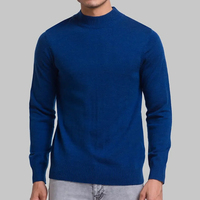 Kaos Pria Ukuran Besar Mock Neck 100% Katun Fleece, Rajutan Ringan, Bahan Bernapas Anti Kusut untuk Layering (Pesanan Grosir)