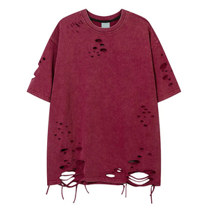 เสื้อยืดผู้ชายแฟชั่นสไตล์วินเทจ ผ้าฝ้ายฟอกทรงโอเวอร์ไซส์ สตรีทแวร์ลายกราฟิก เสื้อยืดลำลองฮิปฮอป ใส่ได้ในฤดูร้อน - Product Image 5